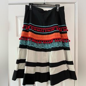 Beau Bois Flare Skirt black skirt with tassels